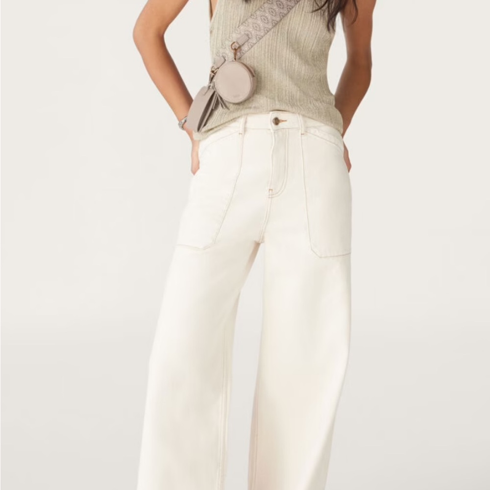 ba&sh Cream Wide Leg Jeans